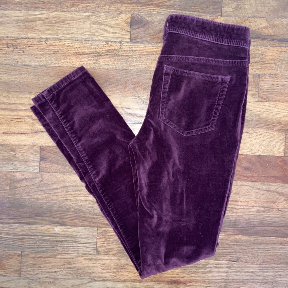 Pilcro and the Letterpress Cranberry Velveteen Jeans